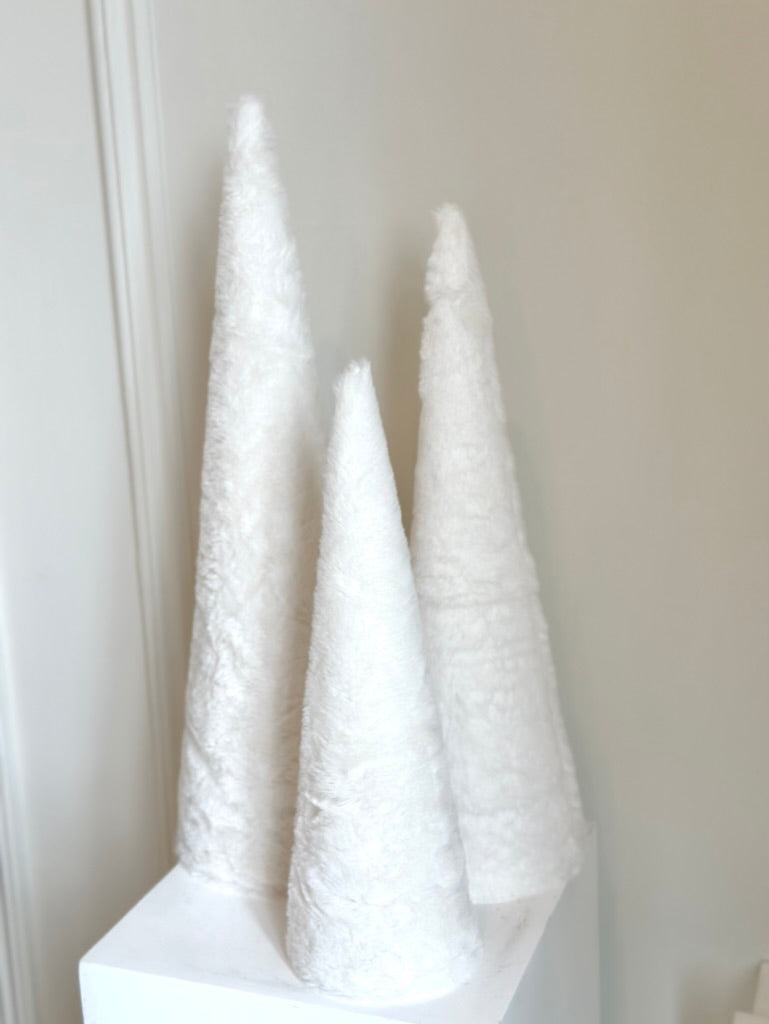 Fur Cone Christmas Tree Trio